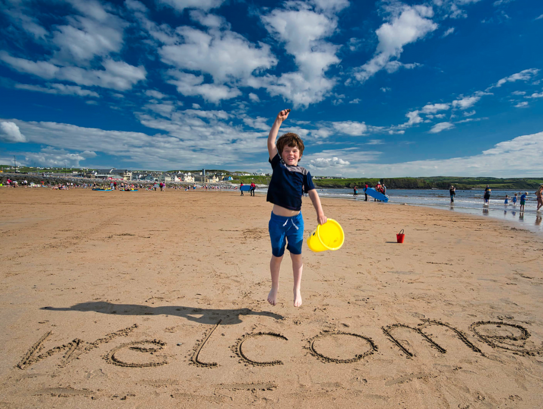 Enjoy Lahinch Blue Flag Beach with its golden sands